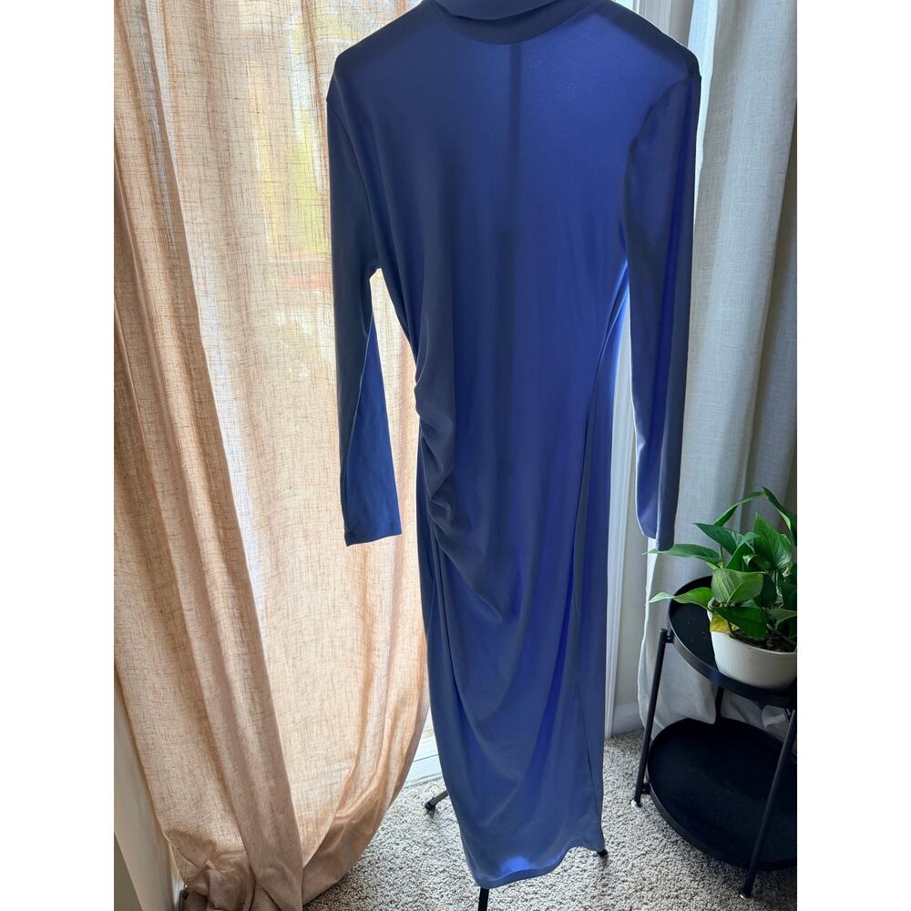 3 for $9 Shein T Shirt bodycon maxi dress baby blue mock turtleneck euc L